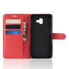 Samsung Galaxy J6 Plus Plånboksfodral Litchi Röd