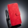 Samsung Galaxy J6 Plus Plånboksfodral Retro PU-läder Röd