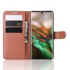 Samsung Galaxy Note 10 Plånboksfodral Litchi Kortfack Brun