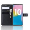 Samsung Galaxy Note 10 Plus Plånboksetui Litchi Kortholder Sort