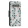 Samsung Galaxy S10 Fodral Blommönster Mörkgrön