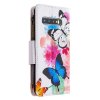 Samsung Galaxy S10 Fodral Dragkedja Motiv Fjärilar och Färgglada Blommor