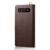 Samsung Galaxy S10 Fodral med Strap Prickmönster Mörkbrun