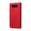 Samsung Galaxy S10E Mobilfodral Retro Lädertextur Sömnad Röd