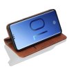 Samsung Galaxy S10 Mobilfodral Retro Lädertextur Sömnad Mörkbrun