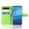 Samsung Galaxy S10 Mobilplånbok Litchi PU-läder Grön