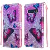 Samsung Galaxy S10 Plånboksfodral Glitter Motiv Fjärilar