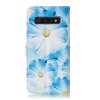 Samsung Galaxy S10 Plånboksfodral Kortfack Motiv Blåa Blommor