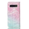 Samsung Galaxy S10 Plånboksfodral Kortfack Motiv Rosa och Blått Stenmönster