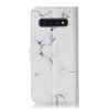 Samsung Galaxy S10 Plånboksfodral Kortfack Motiv Vit Marmor