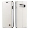Samsung Galaxy S10 Plånboksfodral Retro Vaxad PU-läder Vit