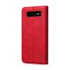 Samsung Galaxy S10 Plus Mobilfodral Retro Lädertextur Sömnad Röd