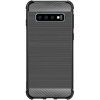 Samsung Galaxy S10 Plus Skal TPU Borstad Kolfibertextur Svart