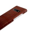 Samsung Galaxy S10 Skal Äkta Läder Krokodilmönster Brun
