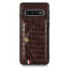 Samsung Galaxy S10 Skal Krokodilmönster Korthållare Brun