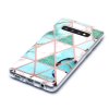Samsung Galaxy S10 Cover Marmor Hvid Cyan