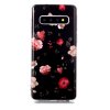 Samsung Galaxy S10 Skal Självlysande Motiv Blommor på Svart