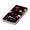Samsung Galaxy S10 Skal Självlysande Motiv Blommor på Svart