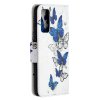 Samsung Galaxy S20 FE Fodral Motiv Blåa Fjärilar på Vitt