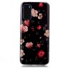 Samsung Galaxy S20 Skal Självlysande Motiv Blommor på Svart