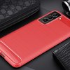 Samsung Galaxy S21 FE Skal Borstad Kolfibertextur Röd