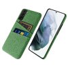 Samsung Galaxy S21 FE Skal Två Kortfack Tyg Grön