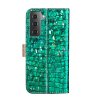 Samsung Galaxy S21 Fodral Krokodilmönster Glitter Grön