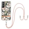 Samsung Galaxy S22 Plus Skal Blommönster med Strap Grön Gardenia