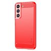 Samsung Galaxy S22 Skal Borstad Kolfibertextur Röd