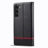 Samsung Galaxy S23 Plus Fodral Kolfibertextur Röd Stripe Horizontal