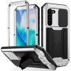 Samsung Galaxy S23 Skal Metall Stöttåligt Kameraskydd Silver