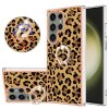 Samsung Galaxy S23 Ultra Skal med Finger Ring Motiv Leopardmönster
