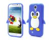 Skal Till Samsung Galaxy S4 / Silikon /3D Penguin Style / Blå