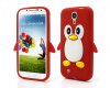 Skal Till Samsung Galaxy S4 / Silikon /3D Penguin Style / Röd