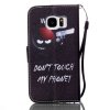Samsung Galaxy S7 Plånboksfodral PU-läder TPU Do not Touch My Phone