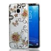 Samsung Galaxy S8 Mobilskal TPU Glitter Transparent Blommor Fjäriar