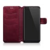 Samsung Galaxy S8 Plånboksfodral PU-läder Vita Stygn Röd