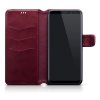 Samsung Galaxy S8 Plus Plånboksfodral PU-läder Vita Stygn Röd