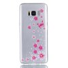 Samsung Galaxy S8 Skal TPU Motiv Rosa Fjäril och Blommor