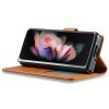Samsung Galaxy Z Fold 4 Fodral med Kortfack Stativfunktion Ljusbrun