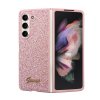 Samsung Galaxy Z Fold 5 Skal Glitter Flakes Metal Logo Rosa