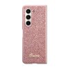 Samsung Galaxy Z Fold 5 Skal Glitter Flakes Metal Logo Rosa