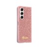Samsung Galaxy Z Fold 5 Skal Glitter Flakes Metal Logo Rosa