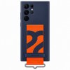 Original Galaxy S22 Ultra Skal Silicone Cover with Strap Navy