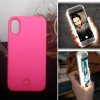 Selfie Skal till iPhone X/Xs Hårdplast LED Rosa
