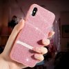 Shiny Star Series Skal till iPhone X/Xs TPU Strass Glitter Rosa