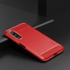 Sony Xperia 10 V Skal Borstad Kolfibertextur Röd