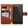 Sony Xperia L1 Plånboksfodral Äkta Läder Ljusbrun