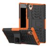 Sony Xperia L1 Stötsäkert Skal Däckmönster Stativ Orange