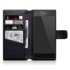 Sony Xperia XA1 Plånboksfodral Äkta Läder Svart